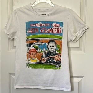 Never Accept A Ride From Strangers Halloween Tee Small